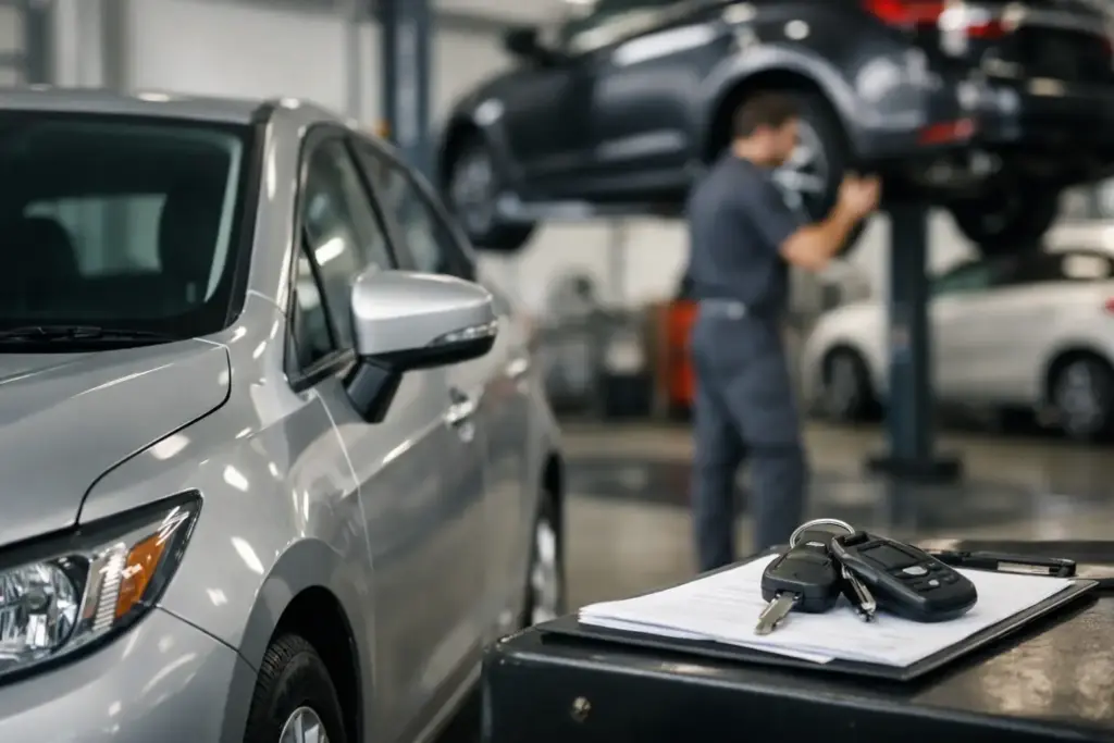 Ersatzwagen bei Reparatur in der Werkstatt